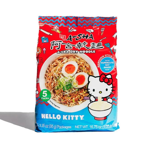 A-Sha Hello Kitty Mandarin Noodles Soy Sauce Flavor -16.75 oz | Vegan Black Market