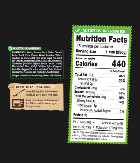 UNMEAT Pasta and Meatballs, 15 oz