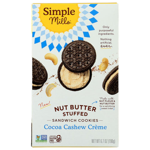 Simple Mills Nut Butter Stuffed Coco Cashew Creme Sandwich Cookies - 6.7 oz | Vegan Black Market | Simple Mills 