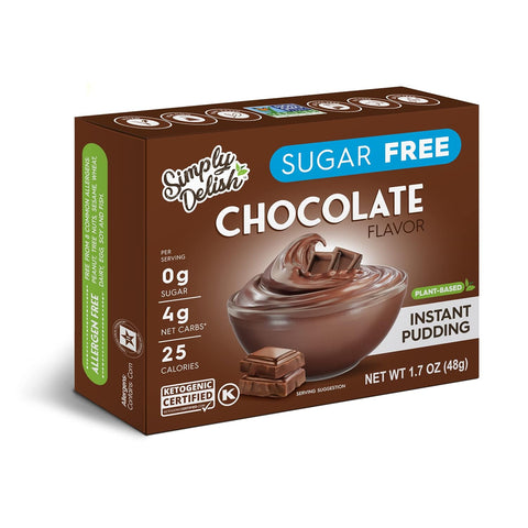 Simply Delish Keto Pudding Chocolate Sugar Free - 1.7 oz | simply delish keto chocolate pudding | Keto Pudding Simply Delish | Vegan Black Market 