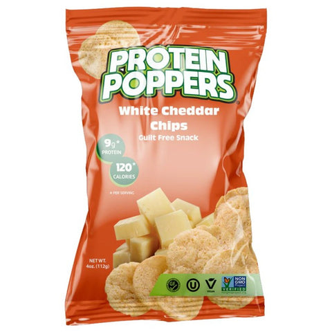 Protein Poppers White Cheddar Chips - 4 oz | Vegan Black Market