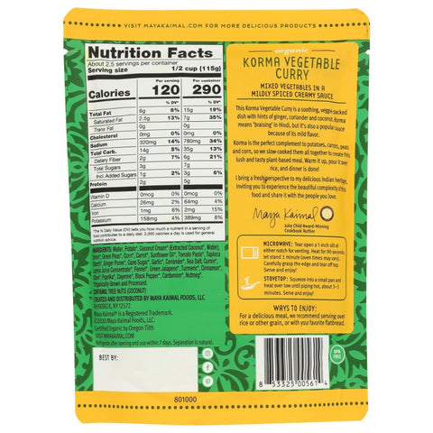 Maya Kaimal Organic Korma Vegetable Curry- 10 oz