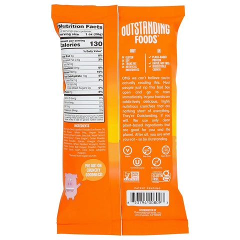 Pig Out Nacho Cheese Pigless Pork Rinds Crunchies 3.5 - oz.