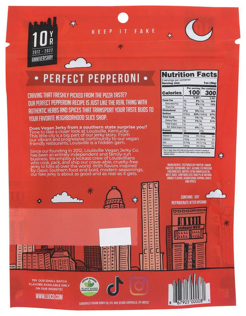 Louisville Vegan Jerky Co Enid's Perfect Pepperoni - 3oz