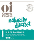 Organic Initiative Non Toxic Organic Cotton Tampons Super - 16 pc