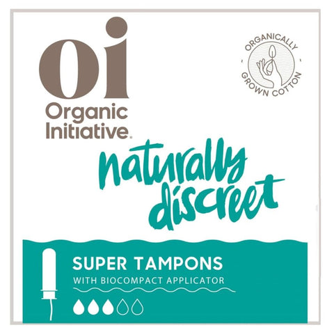 Organic Initiative Non Toxic Organic Cotton Tampons Super - 16 pc