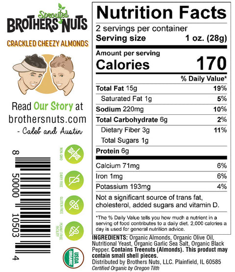 BROTHERS NUTS Crackled Cheezy Almonds - 4 oz