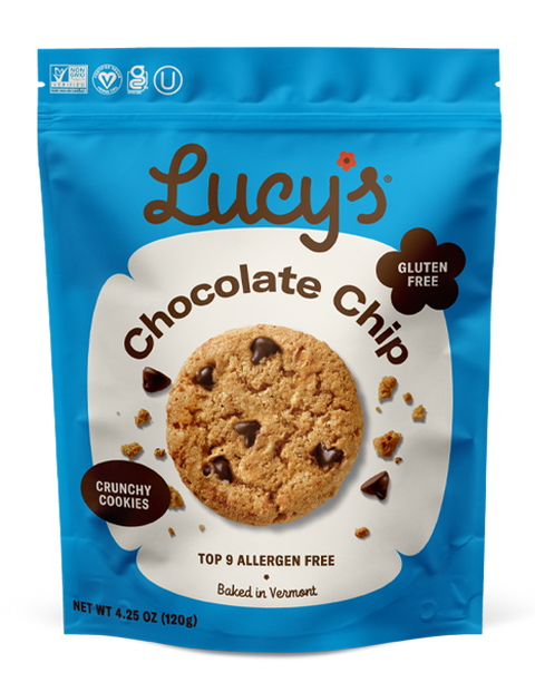 Lucy's Chocolate Chip Cookies Gluten Free - 4.25 oz | Lucys Gluten Free Cookies | lucy's gluten free chocolate chip cookies | Vegan Black Market