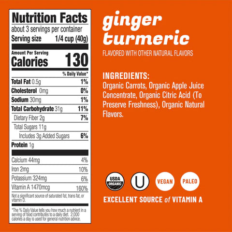 Eat The Change Organic Carrot Chews Ginger Turmeric - 4.2 oz