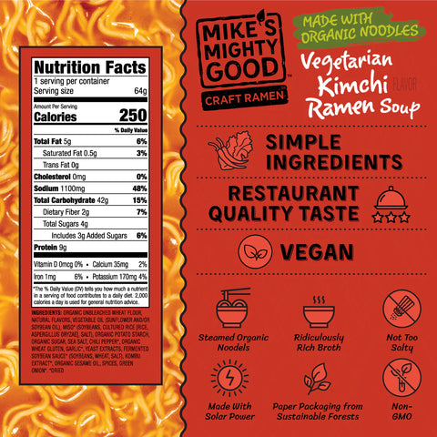 Mike's Might Good Vegan Kimchi Ramen Soup - 2.3 oz.