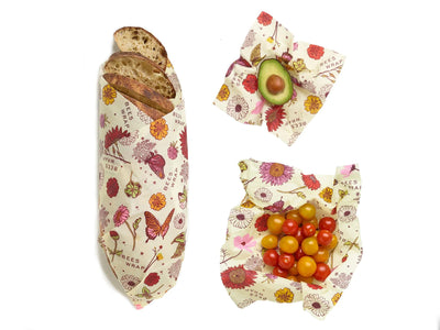 Vegan Bee's Wrap Reusable Wrap Alternative - 3 Pk.