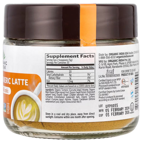 Organic India Spiced Turmeric Latte - 3.5 oz