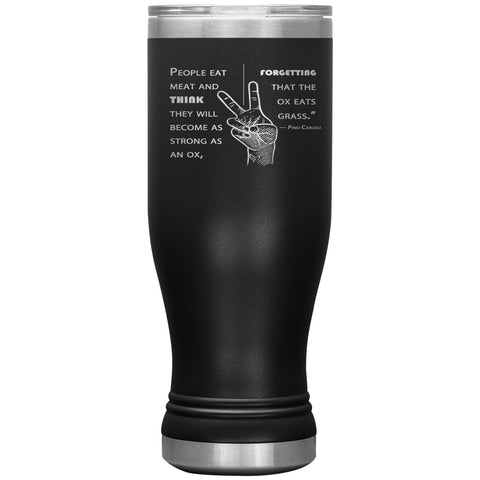 Pino Caruso Ox Quote BOHO Insulated Tumbler 20oz | Gifts for Vegans | Vegan Black Market