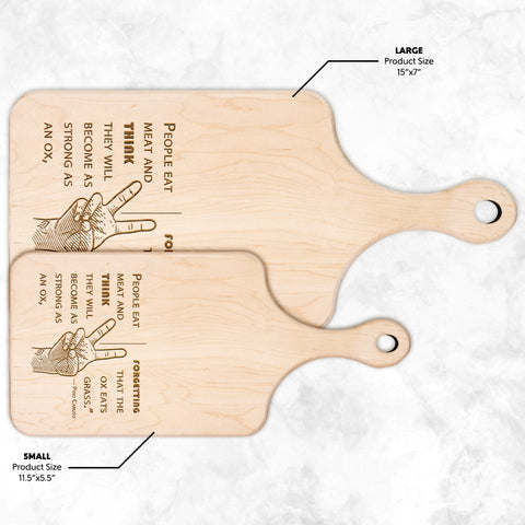 Pino Caruso Ox Quote Hardwood Paddle Cutting Board