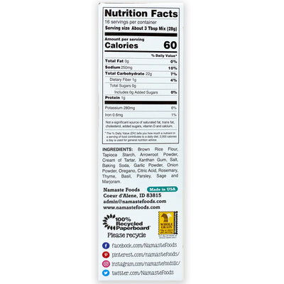 Namaste Foods Gluten Free Pizza Crust Mix - 16 oz