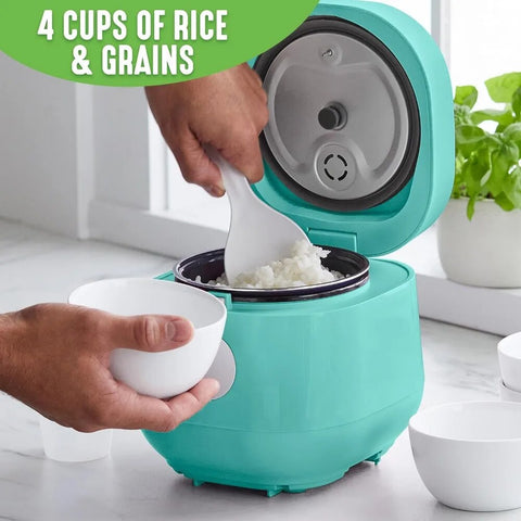 Green Life Ceramic Nonstick Rice Oats and Grains Cooker 4-Cup