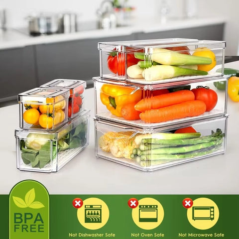 stackable refrigerator organizer bins 