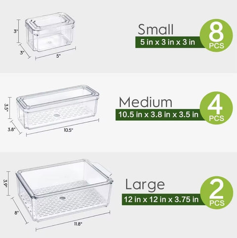 stackable refrigerator organizer bins