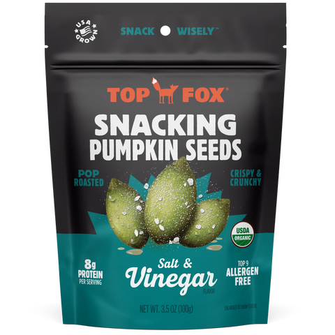 Top Fox Pumpkin Seeds Salt and Vinegar - 3.5 oz | Vegan Black Market