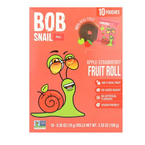Bob Snail Apple Strawberry Fruit Rolls - 10 pk