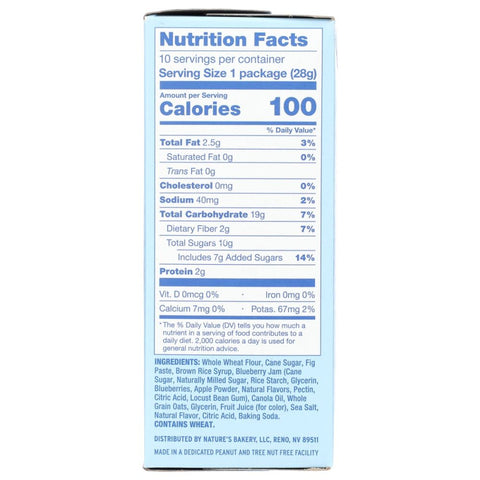 Nature;s Bakery Fig Bar Mini's Blueberry - 10 oz