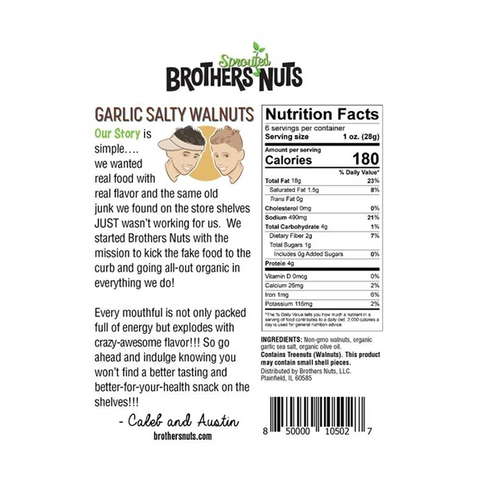 BROTHERS NUTS Garlic Salty Walnuts - 4 oz