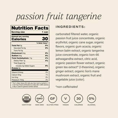 HIYO NA Mocktail Passion Fruit Tangerine 4pk - 48 fo