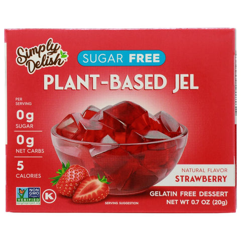 Simply Delish Jel Dessert Strawberry - 0.7 oz | simply delish jel |  simply delish plant based jel |strawberry jel dessert |  Vegan Black Market