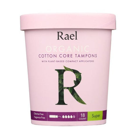 Rael Organic Cotton Tampon Super -18 ea | Vegan Black Market