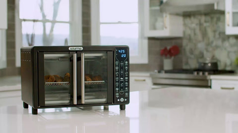 Gourmia Digital French Door Air Fryer Toaster Oven, Black – Vegan