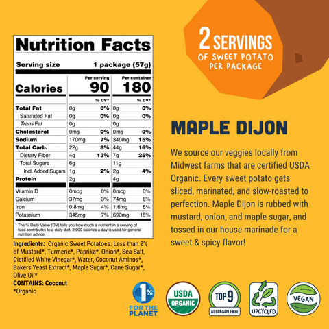 Theo's Plant Based Sweet Potato Jerky Maple Dijon - 2 oz