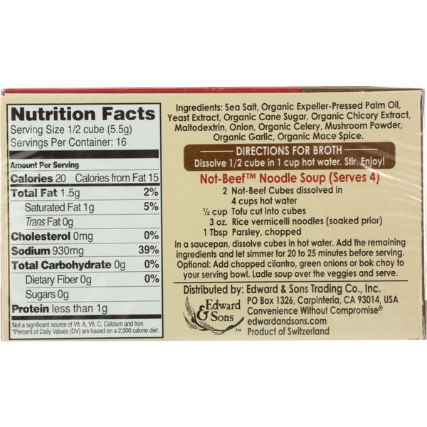 Edward & Sons NotBeef Bouillon Cubes 3.1 oz Vegan Black Market