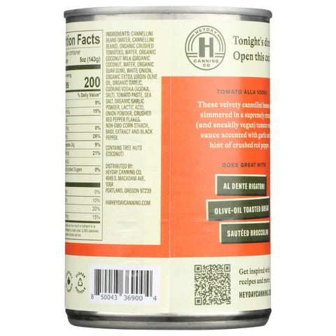 Heyday Canning Co Tomato Alla Vodka Cannellini Beans - 15 oz