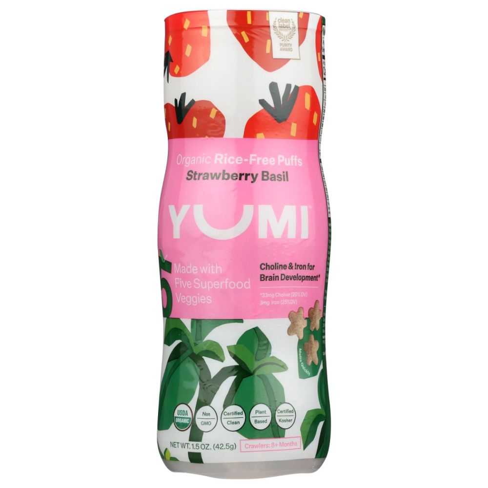 Yumi Puffs Strawberry Basil 1.5 oz Yumi Meltable Puffs Yumi