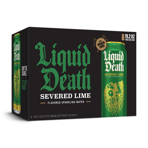 Liquid Death Sparkling Water Severed Lime- 8pk