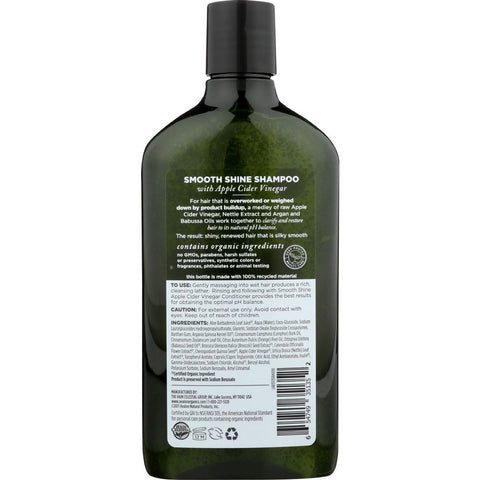 Avalon Organics Smooth Shine Apple Cider Vinegar Shampoo - 11 oz