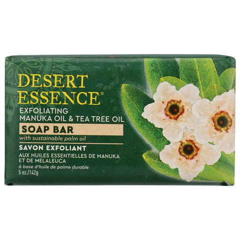 Desert Essence Manuka Oil and Tea Tree Oil Exfoliating Soap Bar - 5 oz