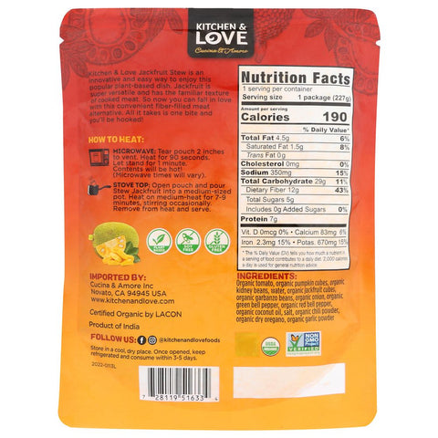 Kitchen & Love Organic Jackfruit Stew Hearty - 8 oz