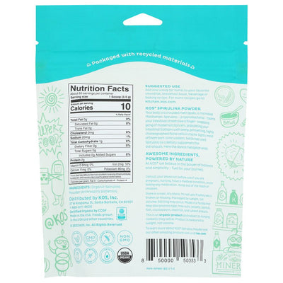 KOS Organic Spirulina Powder Superfood Booster - 7.4 oz