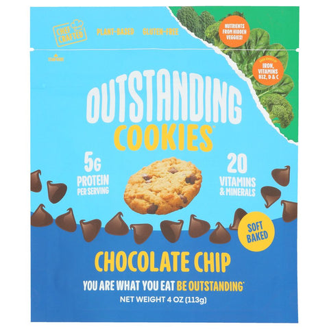 Outstanding Foods Chocolate Chip Cookies - 4 oz | Vegan Chocolate Chip Cookies | Vegan Black Market