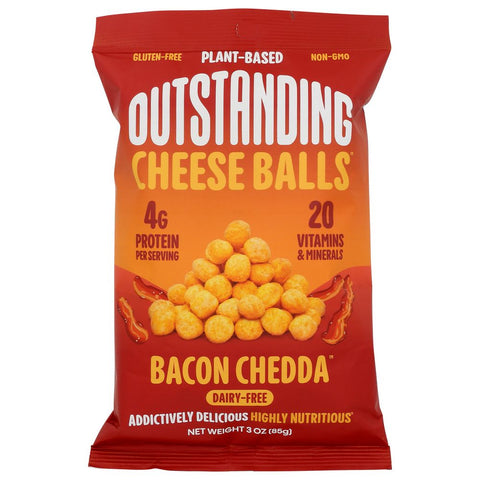 Outstanding Foods Bacon Chedda Cheese Balls - 3 oz | Outstanding Cheese Balls  | Vegan Black Market