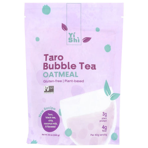 Yishi Taro Bubble Tea 6 Serving Oatmeal Pouch - 8.5 oz | Vegan Black Market