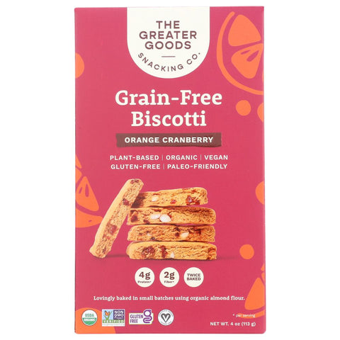 The Great Goods Snackin Grain Free Biscotti Orange Cranberry - 4 oz | Vegan Black Market