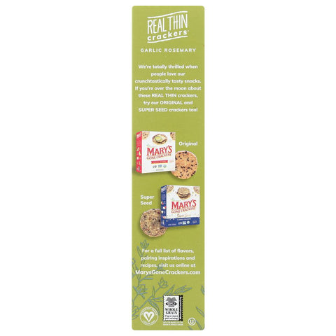 Mary's Gone Crackers Garlic Rosemary Organic Real Thin Crackers - 5 oz