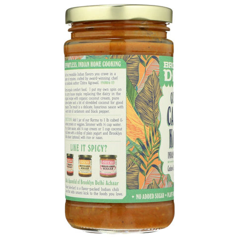 Brooklyn Delhi Coconut Cashew Korma Indian Simmer Sauce - 12 oz