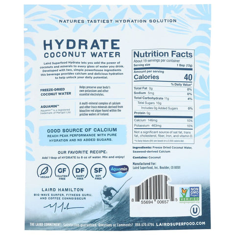 Laird Superfood Hydrate Coconut Water - 8 oz