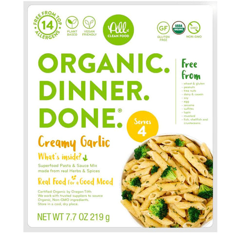 All Clean Food Organic Creamy Garlic Pasta - 7.5 oz. | Vegan Black Market