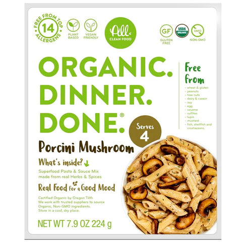 All Clean Food Porcini Mushroom Pasta - 7.5 oz. | Vegan Black Market