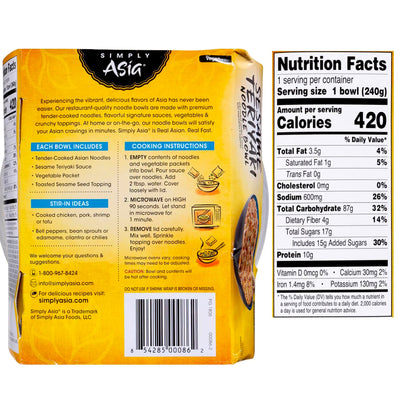 Asian Creations Simply Asia Sesame Teriyaki Noodle Bowl - 8.5 oz