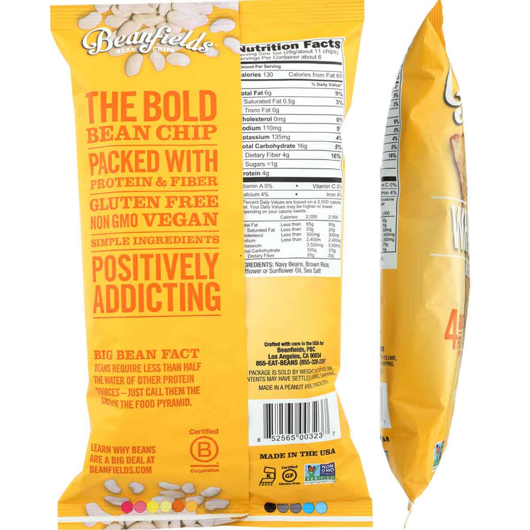 White Bean With Sea Salt 5.5 oz. Beanfields Bean Chips Vegan